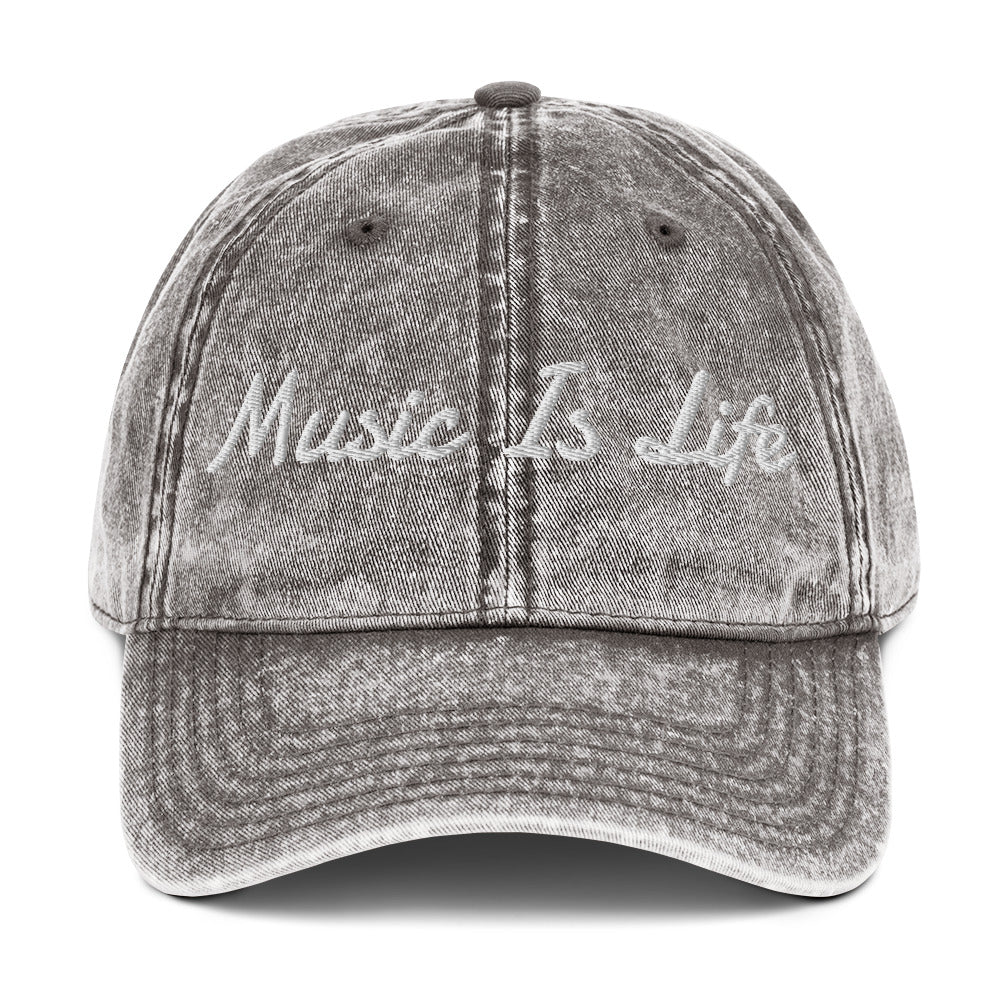 Music Is Life - Vintage Cotton Twill Cap